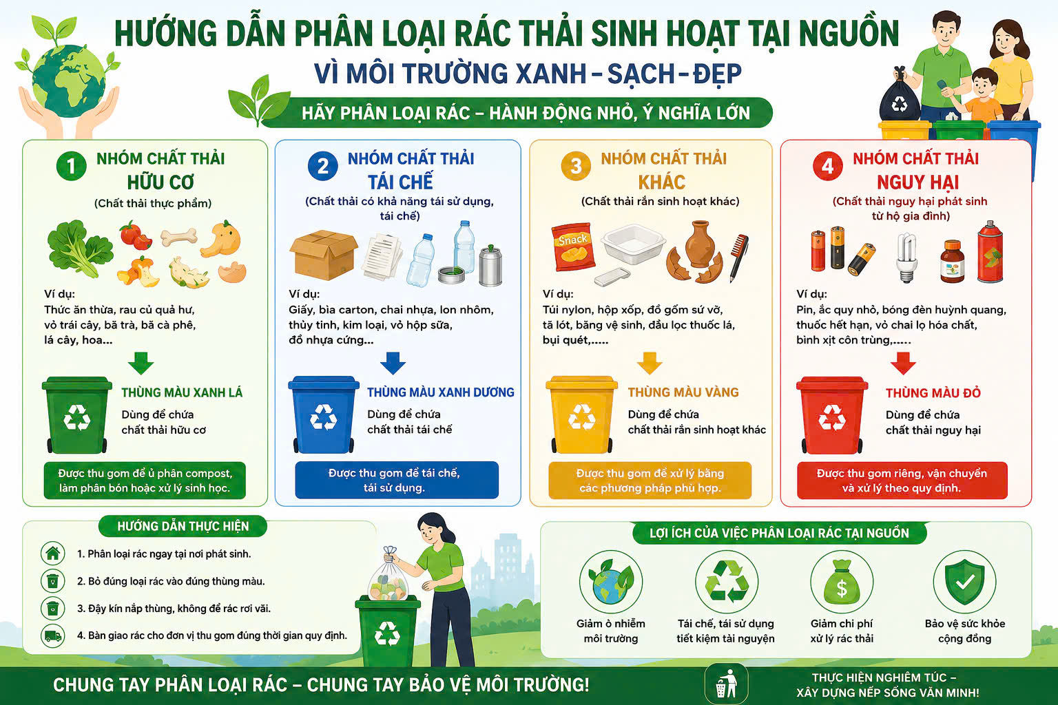 Nâng cao ý thức phân loại rác thải sinh hoạt tại nguồn